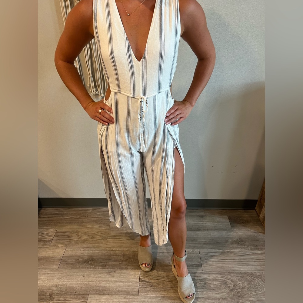Stripped Navy & White Jumpsuit